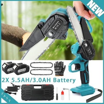 6'' Electric Chainsaw Mini Handheld Cordless Chain Saw Wood Cutter Rechargeable
