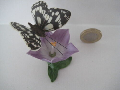 FRANKLIN MINT PORCELAIN BUTTERFLIES OF THE WORLD SCULPTURE MARBLED WHITE - Picture 1 of 12