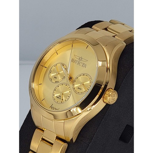 Invicta Angel Multi-function Gold Dial Gold-plated Ladies Watch - Picture 3 of 9