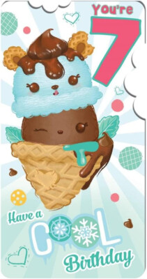 Geburtstagskarte Num Noms - 7 Jahre heute 7. Geburtstag Karte