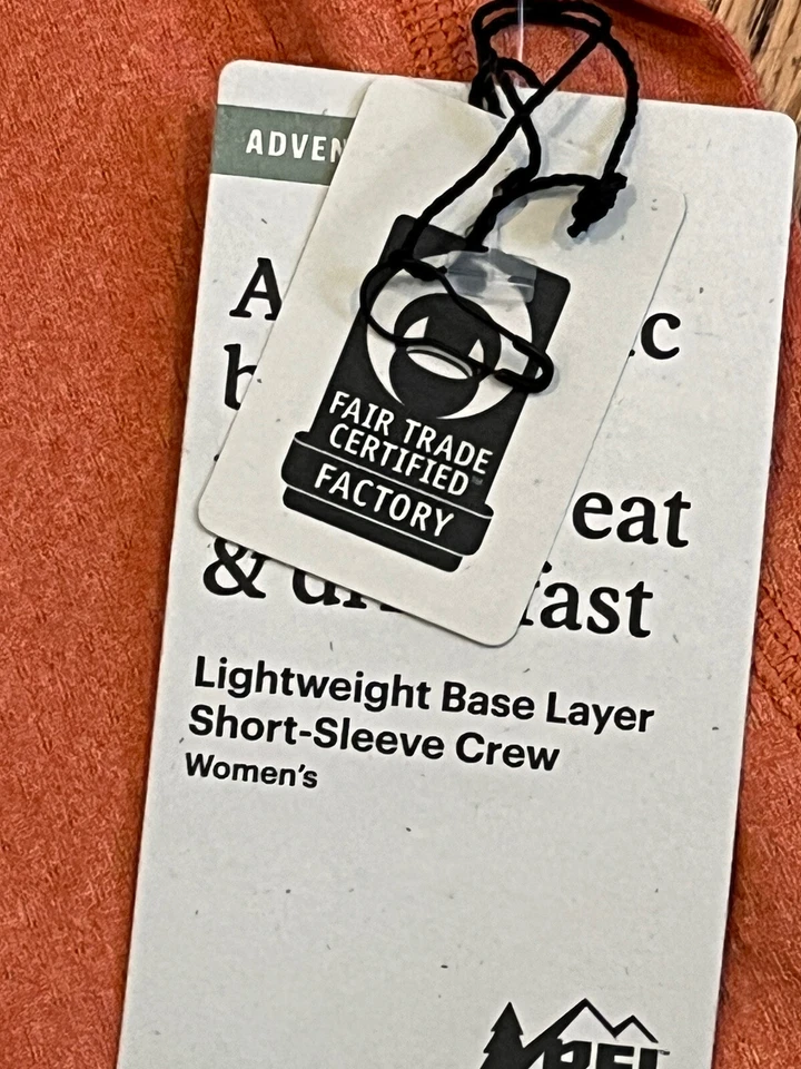 Capa Base Ligera REI Talla Pequeña S/S Crew Fresca Terracota Brezo Nuevo con Etiquetas Foto 3 de 4