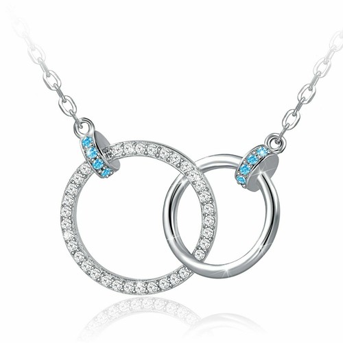 Double Blue Circles Pendant Jewelry 