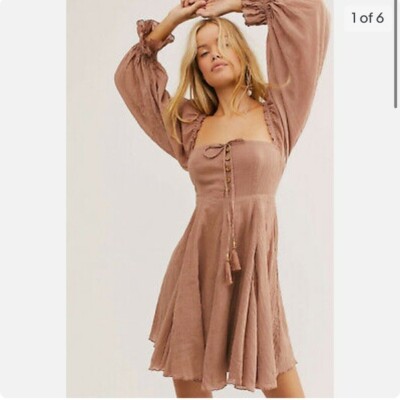 free people brown dress mini Free People Atlas Suede Mini L Coffee