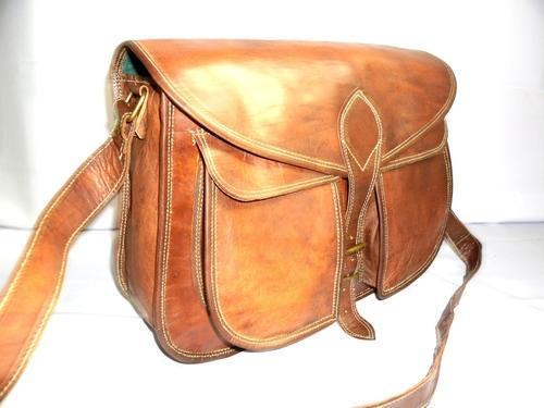 Sacoche Messager En Cuir Véritable Marron - Taille Medium, Fabrication Italie 2020+, Neuf Avec étiquette