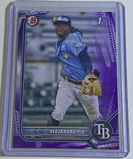 Alejandro Pie 2022 Bowman Prospects Purple Pattern 1st Bowman /199 #BP-99 Rays