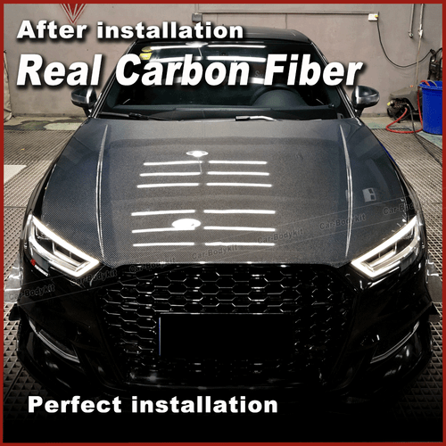 Carbon Motorhaube Haube Engine Bonnet Hood Passt für Audi A3 S line S3 2014-2016 - Picture 3 of 8