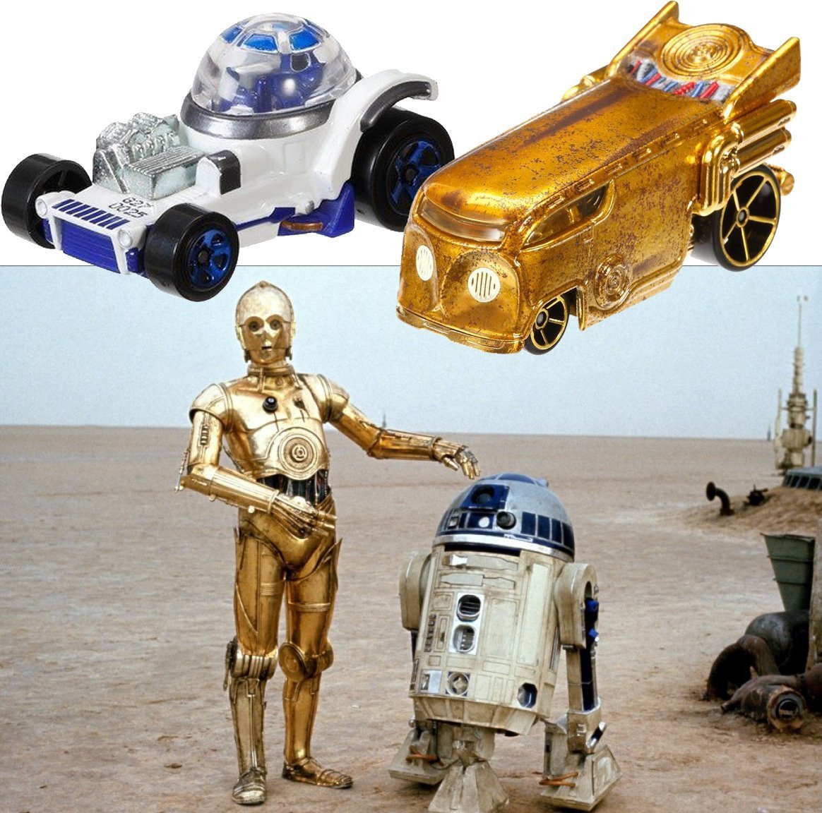 HOT WHEELS STAR WARS CHARACTER CAR 2-PACK, C-3PO and R2-D2
