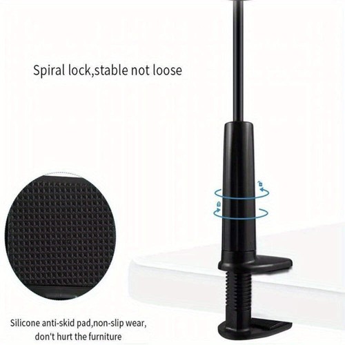 1pc Adjustable Phone Tablet Stand, 100cm Flexible Arm, 360° Rotating Double Clam - Picture 9 of 14