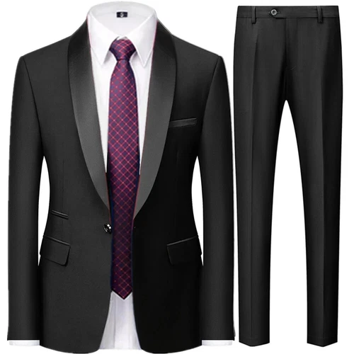 Ensemble de 3 pièces costume de mariage homme manteau pantalon gilet robe de marié blazers veste pantalon - Photo 39/52
