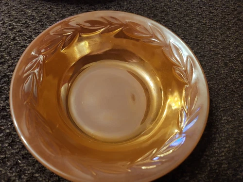 Vintage Fire King Oven Ware Peach Lusterware Laurel Leaf 5" Bowl Replacement