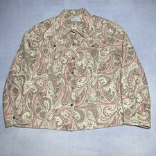Alfred Dunner Paisley Print Button Lined Jacket Women s Size 14 Petite