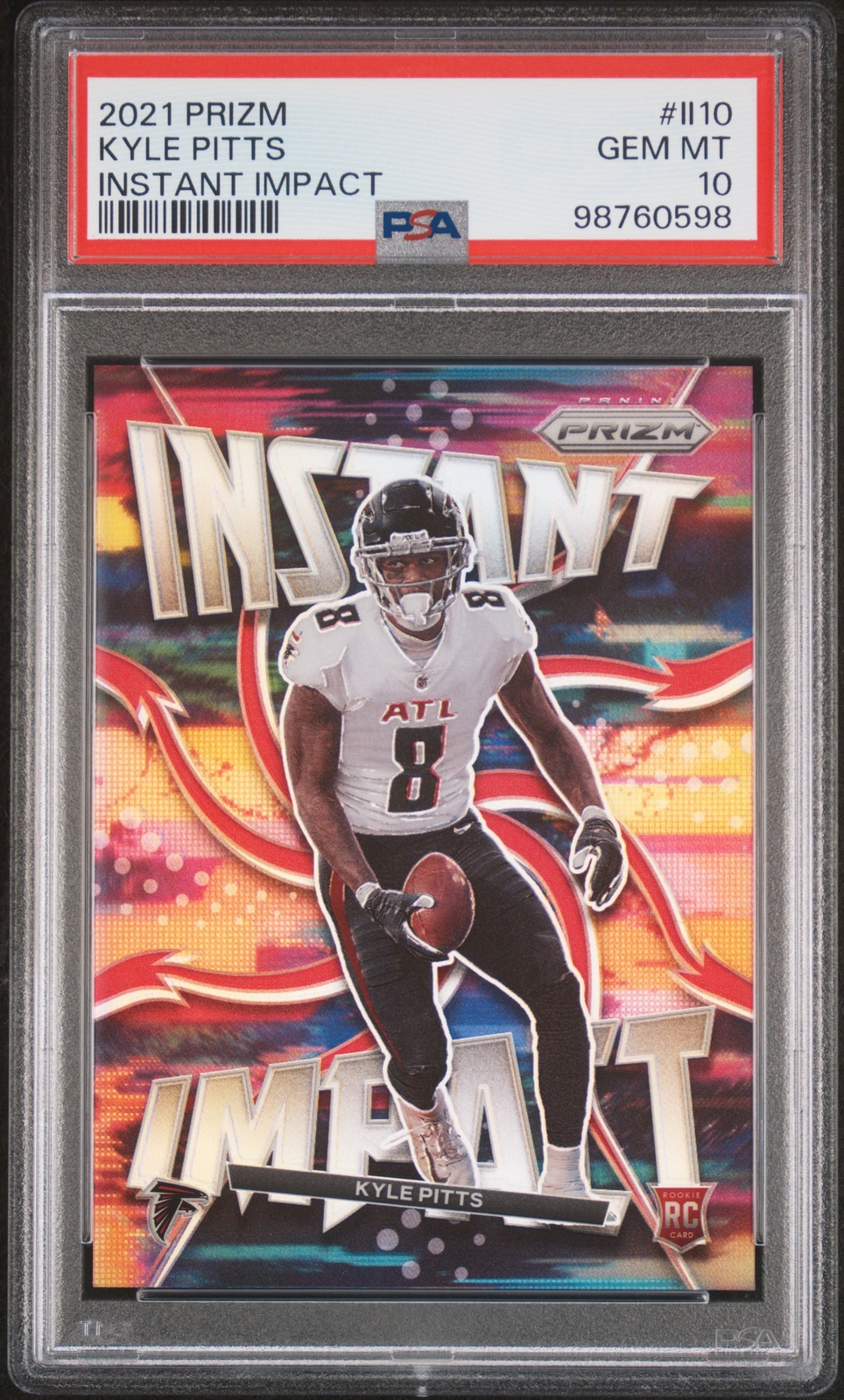 2021 Panini Prizm Instant Impact #II10 Kyle Pitts Silver Rookie Card RC PSA 10