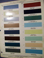 1954 Chrysler car color Paint Chips set - Ditzler - w/ 2 supplemental bulletins