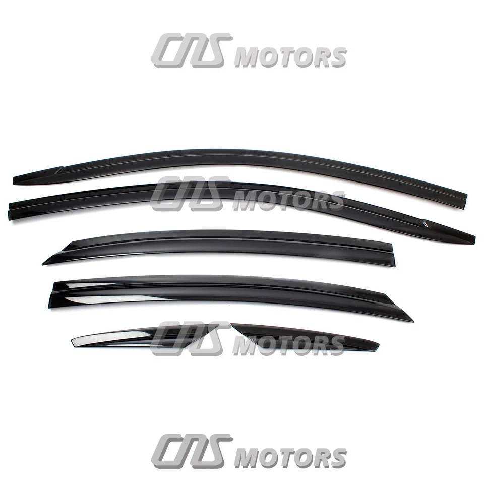 Black Smoked Window Sun Visor Rain Guards 6pcs for 2016-2022 Toyota Prius Prime Foto 2 de 4