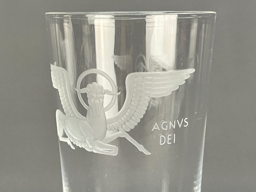 Steuben Art Glass "Agnus Dei" Footed Vase Designed by Sidney Waugh c. 1935: MINT - Picture 4 of 12