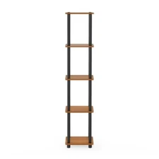 Tall Tier 5 Shelf Bookshelf Bookcase Thin Vertical For Wall Book Narrow Small