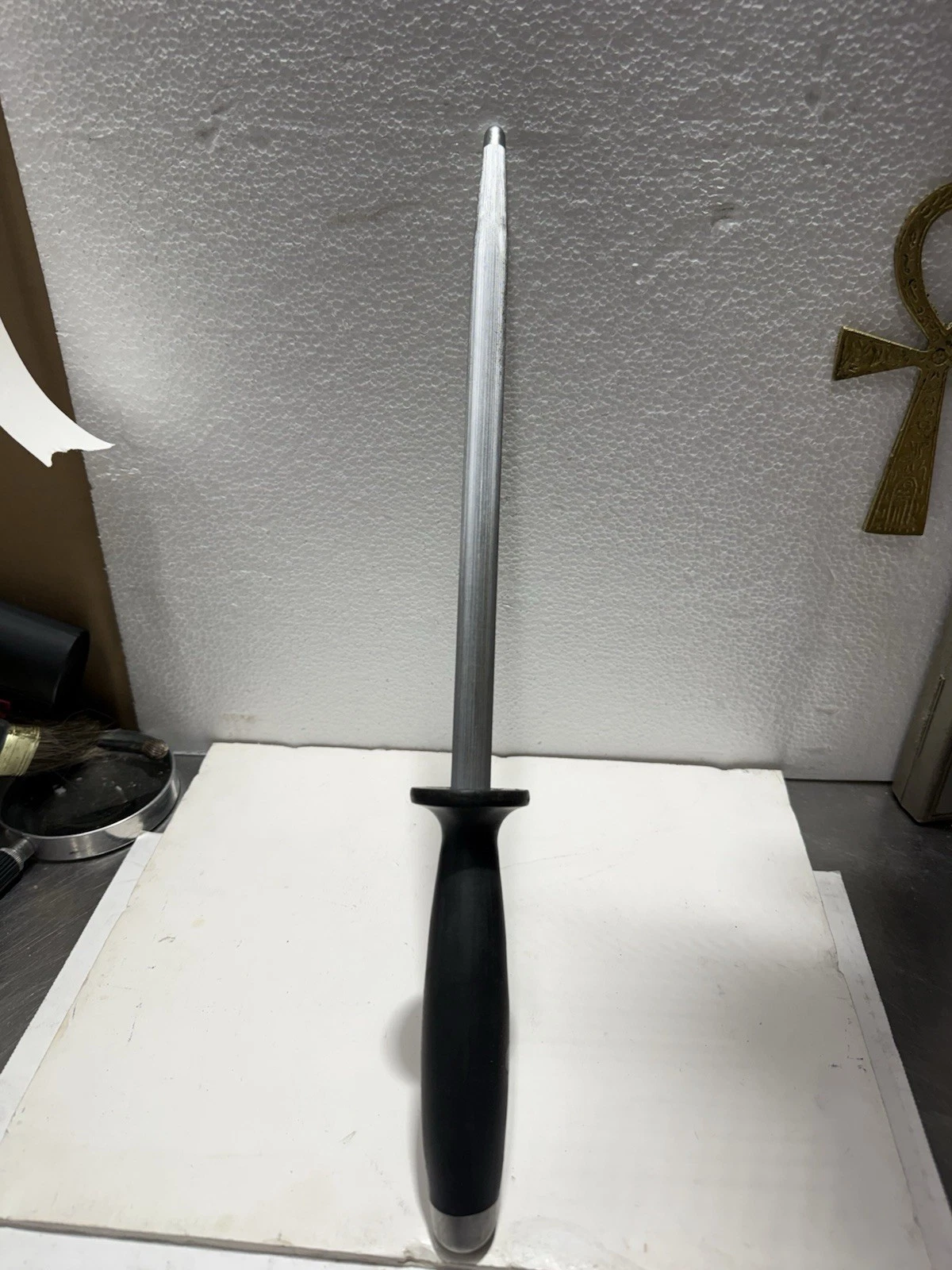 Calphalon Knife Sharpening Honing Rod Wand Steel 10" Mint Condition 16” Long