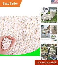 Chalky Matte White Pebbles - 3lb Natural Stones for Creative Plant Arrangements