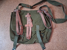 Original rumänische Armee Brotbeutel Kampftasche alte Art Oliv Leder und Canvas