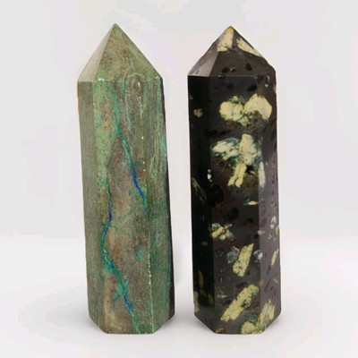Lot Of 2 Towers Phoenix With Lapis Lazuli & Peony Jasper Stone - USA