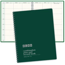 Green Lesson Plan And Grade Record Book 8.5 X 11 For Teachers 50 Students