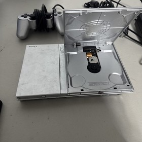 Sony PlayStation 2 Silver PS2 Slim Bundle SCPH-77001 Console Tested Working