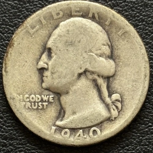 1940 P Washington Silver Quarter 90% SILVER