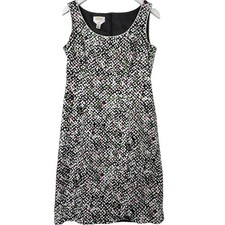 Talbots Womens Sheath Dress Size 8 Black Sleeveless Stretch Career Office Work