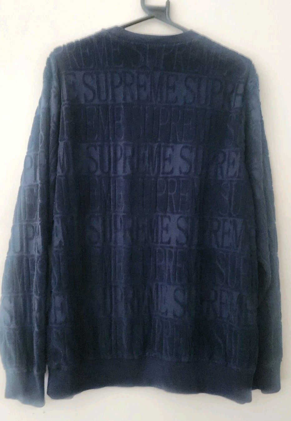 SS17 Supreme Logo Stripe Terry top size M medium navy thumbnail 3