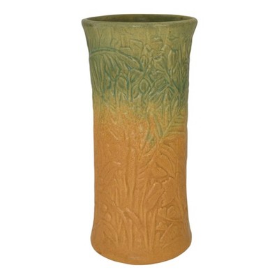 Weller Marvo 1920s Art Deco Pottery Green Orange Glaze Variant Ceramic Vase