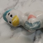 Vtg Ceramic Donald Duck Figurine with Blue Hat, White Yellow Blue, Made in China — photo 2
