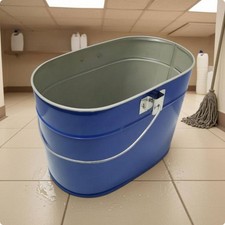 Metal Mop Pail Straight-Sided Household Cleaning Painted Finish
