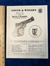 Advertising Sales Sheet Smith & Wesson S&W Model 46 .22 Semi Auto Heavy Barrel