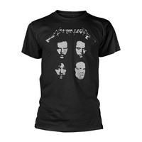 Metallica - 4 Faces Black T-Shirt, Front & Back Print Medium