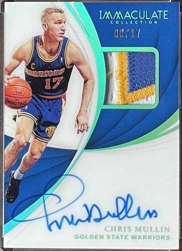 Chris Mullin 2018 Panini Immaculate Collection Jersey Number Patch Auto /17 HOF