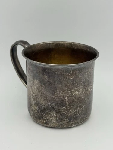 Lunt Sterling Silver Baby Cup #113 – 72.93 Grams – 1955 Engraved – Vintage