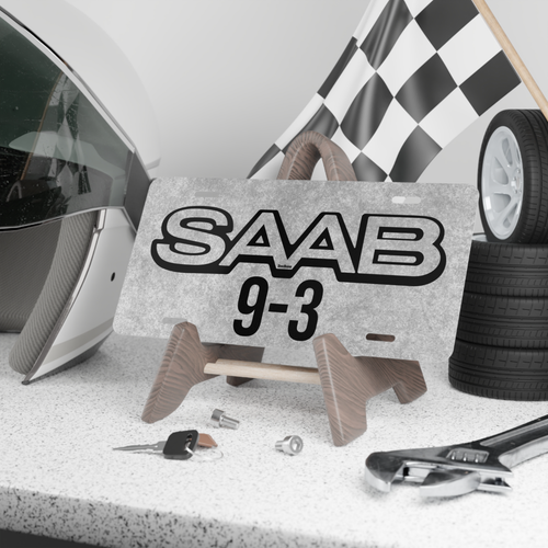 DigiRods Saab 9-3 93 Car Vintage Model Logo Vanity Aluminum Car License Plate - Picture 2 of 2