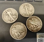 1940s US Walking Liberty Silver Half Dollar Lot x4 Mixed Dates 1939 1942 2x 1943