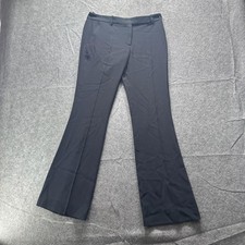 Alexander McQueen Pants Womens M Black Wool Twill Flare Leg Dress Trousers Italy