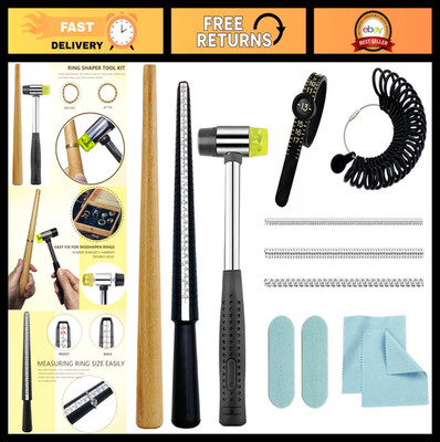 Ring Sizer Tool Kit - Mandrel & Hammer for Ring Size Adjustment, Repair & Resize