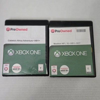 Cabelas African Adventures and Madden NFL 16 Xbox One Game Lot 2 Discs Tested
