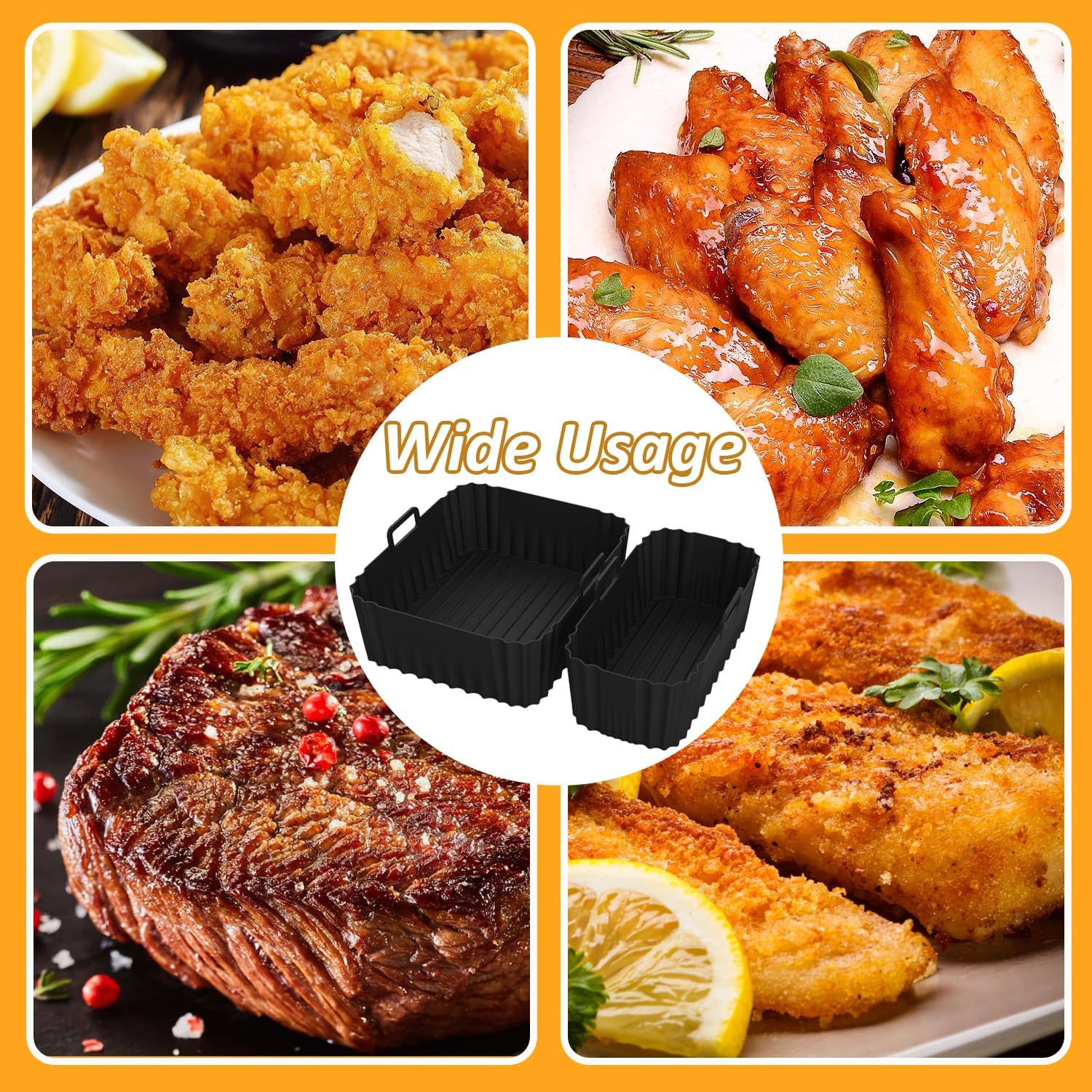 2 Pezzi Accessori Friggitrice Ad Aria per Philips Dual Basket Air Fryer 9L, Sili foto 6