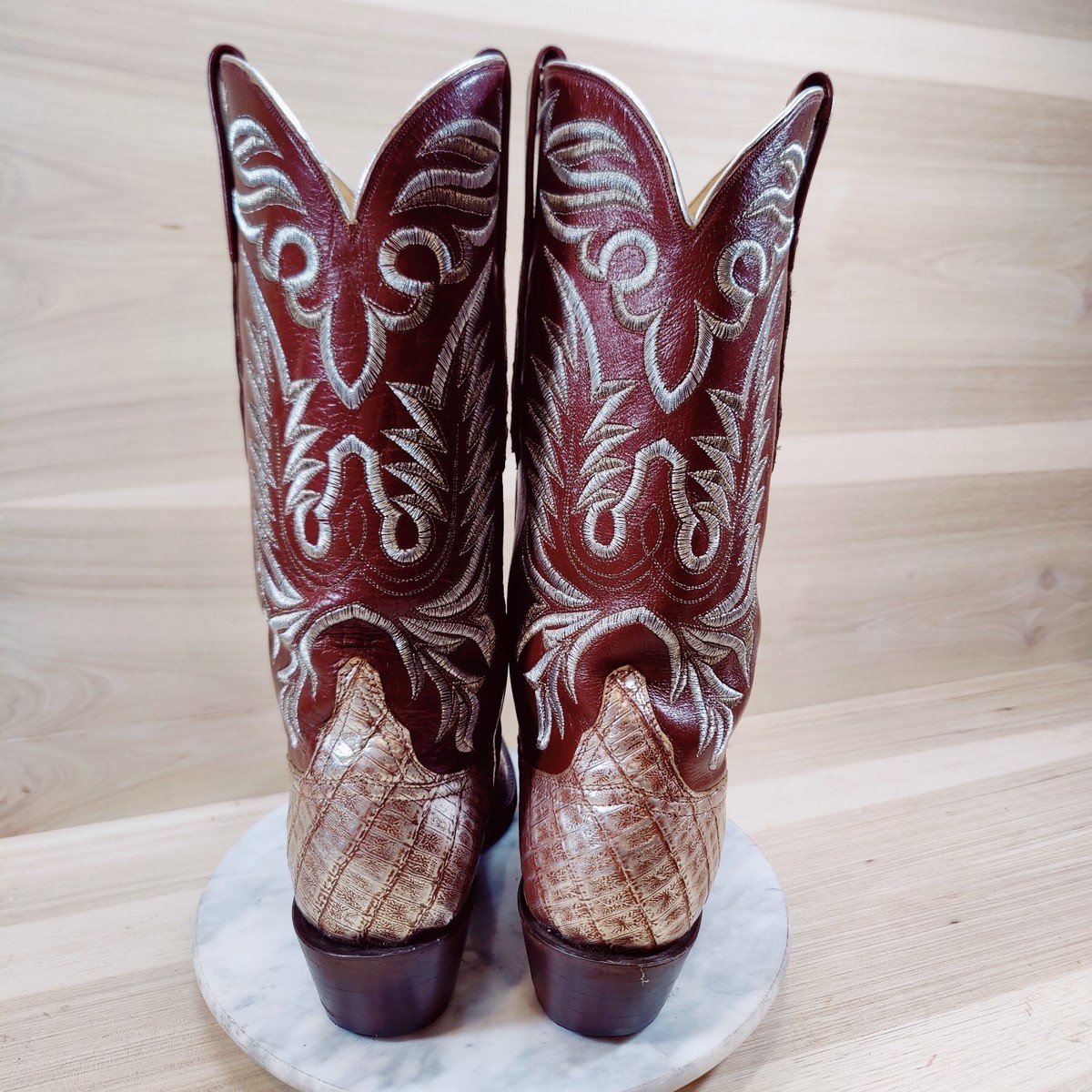 Lucchese Classics Caiman Cowboy Boots Men 7.5 / Women 9 Silver