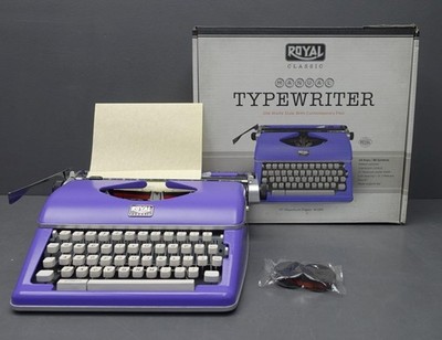 Royal Classic Manual Purple Die Cast Metal Typewriter 44-Key New/Opened
