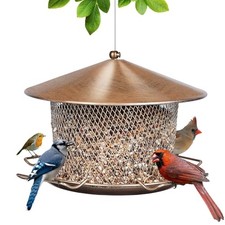Upgraded Bird Feeder for Outdoor, Weatherproof Rainproof All Metal Copper