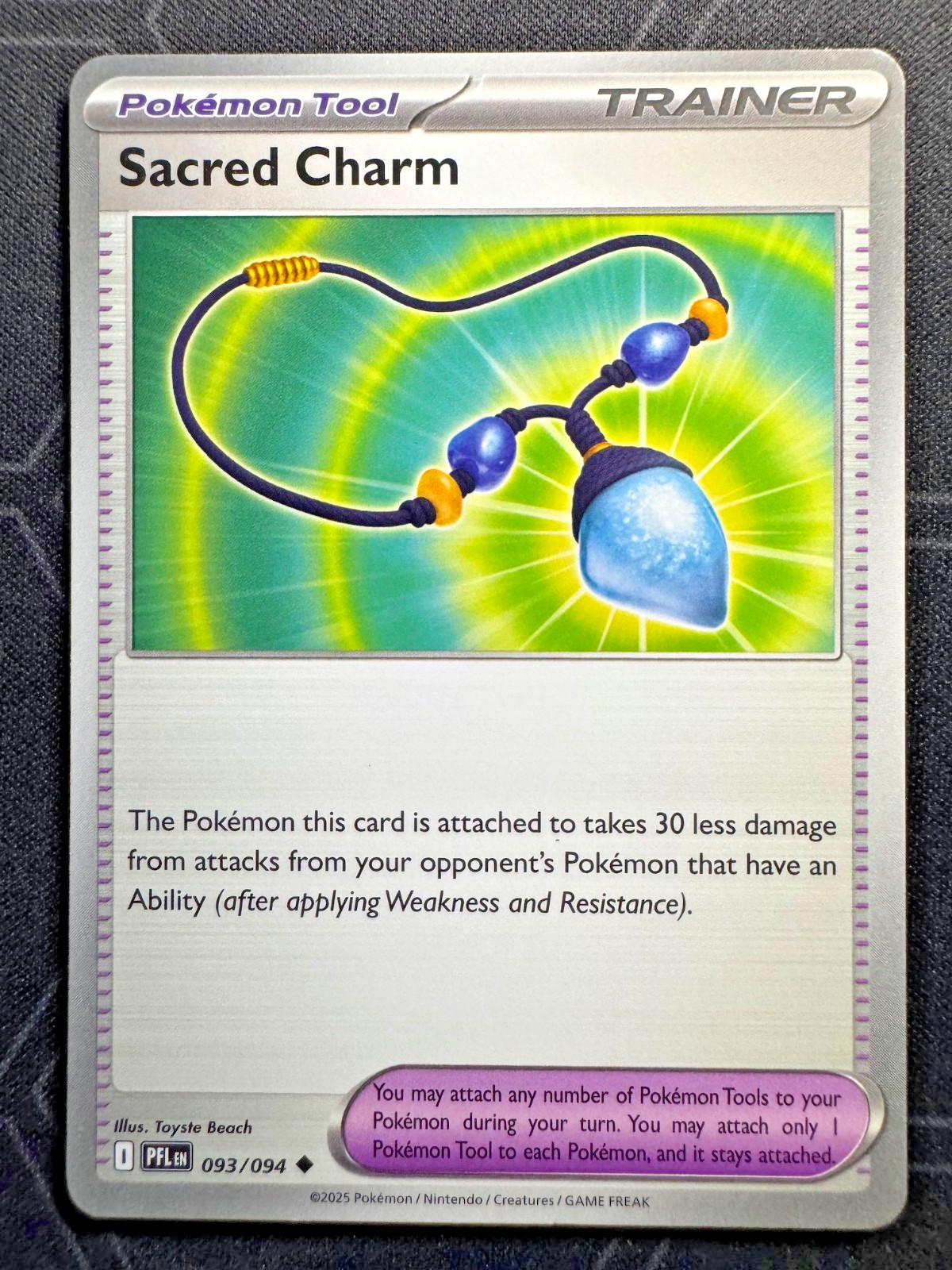 093/094 Sacred Charm - Phantasmal Flames - Regular NM Pokemon Trainer Tool