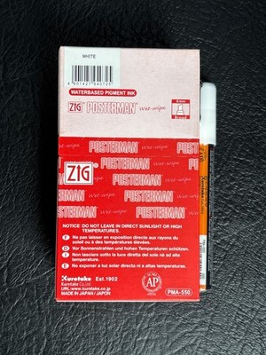 Zig Posterman Dutzend feucht abwischbare Tafelstifte weiß 6 mm breite Spitze x 12