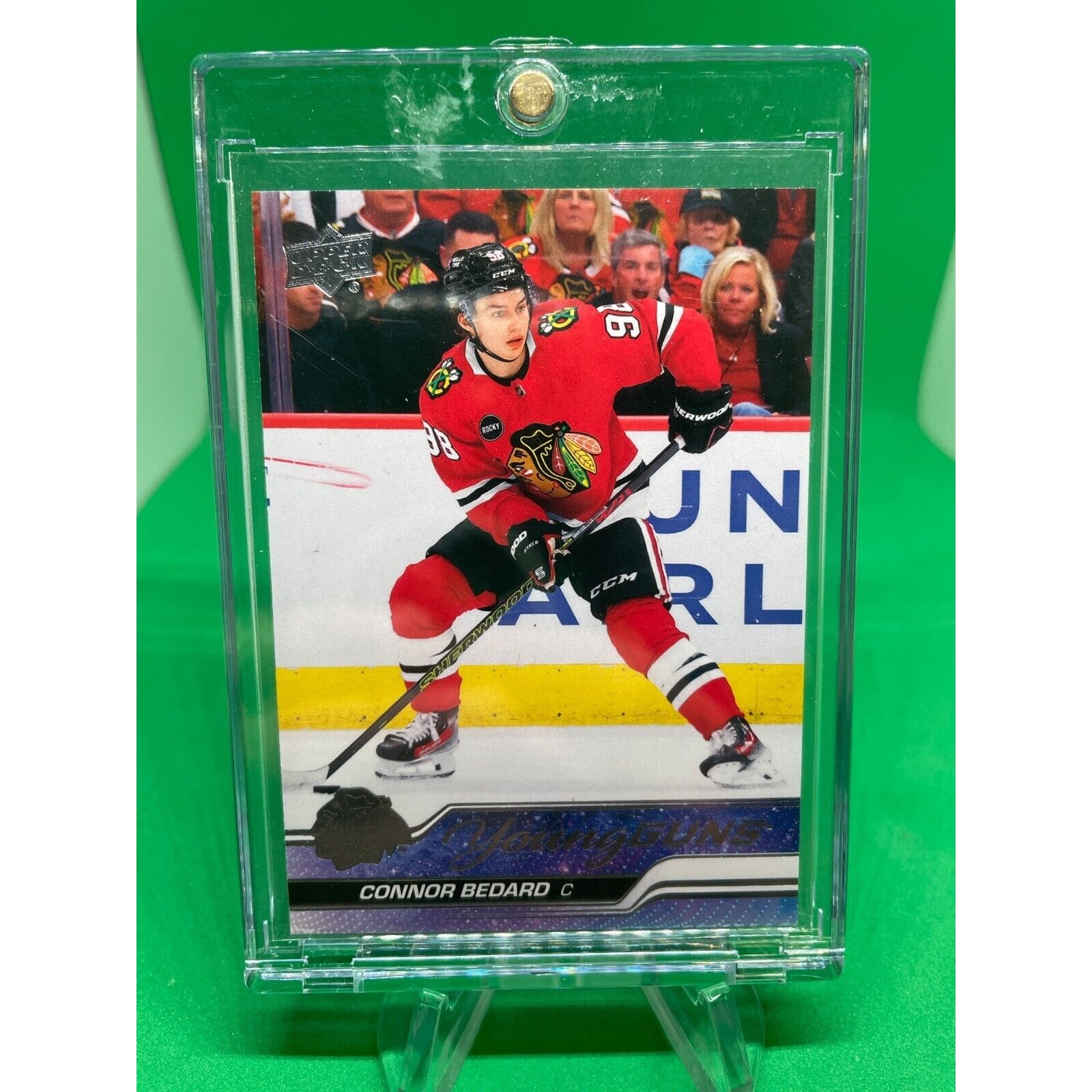 2023-24 UD Series 2 Connor Bedard Young Guns RC #451 Chicago Blackhawks view 3