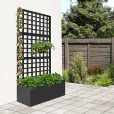 Metal Planter with Trellis, Trellis With Planter Box, Metal Raised Garden Bed