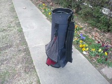 Torba golfowa na wózek 8" lekka nylon granatowa dwie kieszenie bez kaptura przeciwdeszczowego